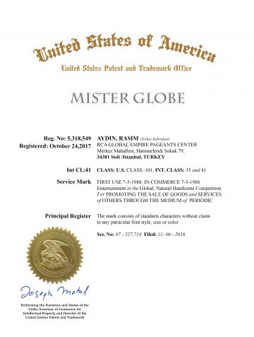 mister_Globe_register_of_rasim_aydin_USPTO